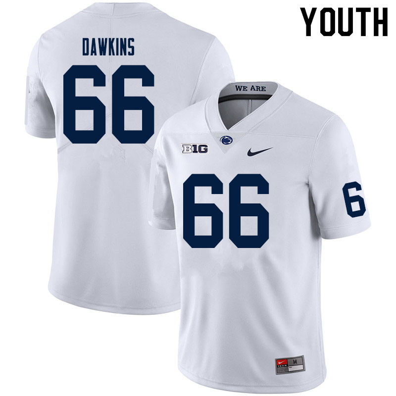NCAA Nike Youth Penn State Nittany Lions Nick Dawkins #66 College Football Authentic White Stitched Jersey GJU4498XX